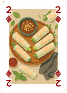 Fresh spring rolls wrapped in rice paper, filled with herbs, shrimp, and noodles—a light and iconic Vietnamese delicacy
