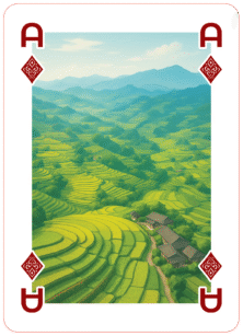 Breathtaking rice terraces carved into the mountains, where golden fields ripple with the wind—an iconic landscape of northern Vietnam