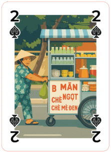 A familiar sight in Vietnam, this mobile stall brings warm meals and snacks to every corner, embodying daily life and culinary tradition