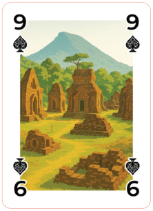 Ancient Hindu temple ruins nestled in the jungle, once a spiritual heart of the Champa Kingdom—echoing Vietnam’s deep cultural roots