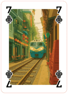 A thrilling sight where trains pass just inches from homes and cafés—an iconic blend of urban life and railway spectacle